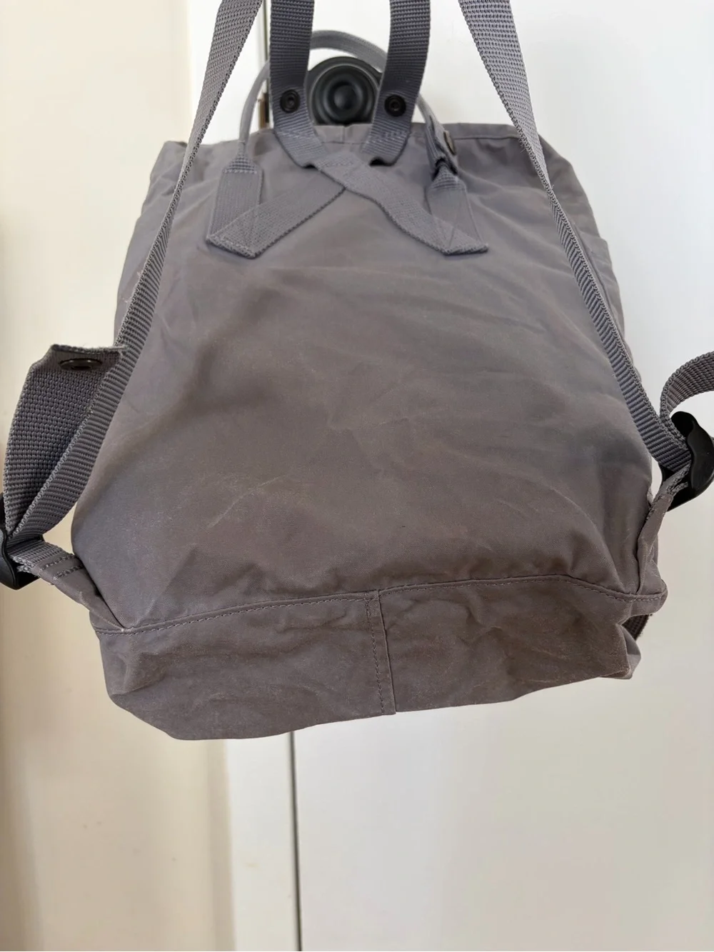 Fjallraven Kanken Backpack in Gray with Red Logo